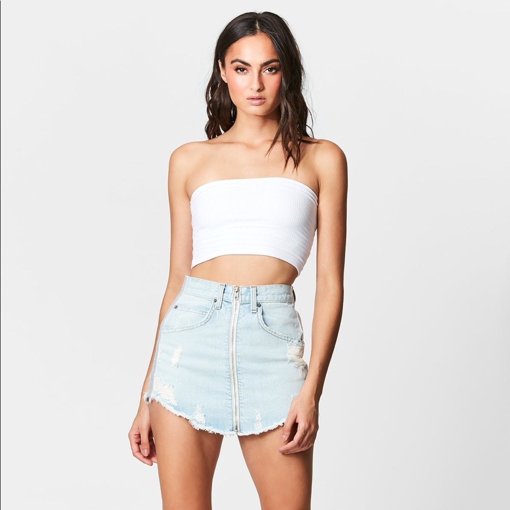 Carmar | CELESTE BEATRICE ZIP SKIRT METALLIC TRIM